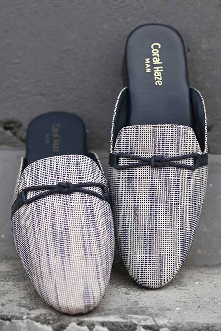 Shop Coral Haze Blue Marcus Web Back Open Mules at Aza Fashions Shop_Coral Haze_Blue Marcus Web Back Open Mules_at_Aza_Fashions