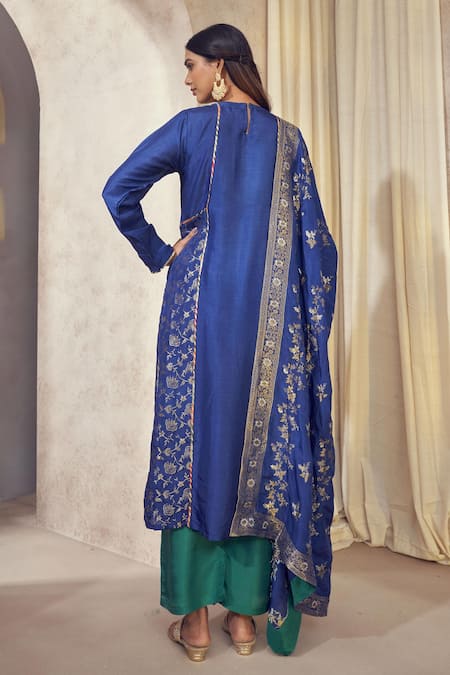 Affroz Floral Woven Kurta Palazzo Set 