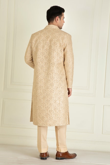 Priyanka Jain Beige Vintage Embroidered Sherwani Kurta Set  2