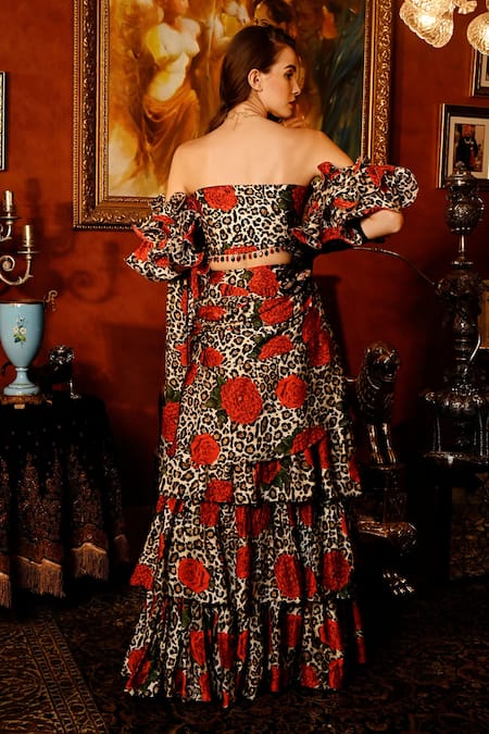 Sanam Heline Pre-Draped Ruffle Saree & Blouse Set 