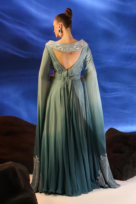 Jade By Ashima Darya Cape Sleeve Gown 