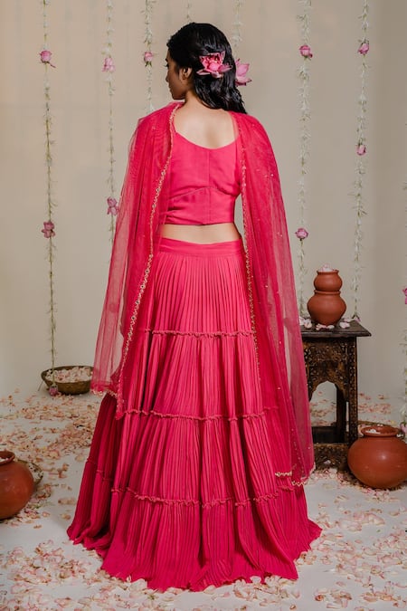 Redpine Designs Pleated Lehenga Set 