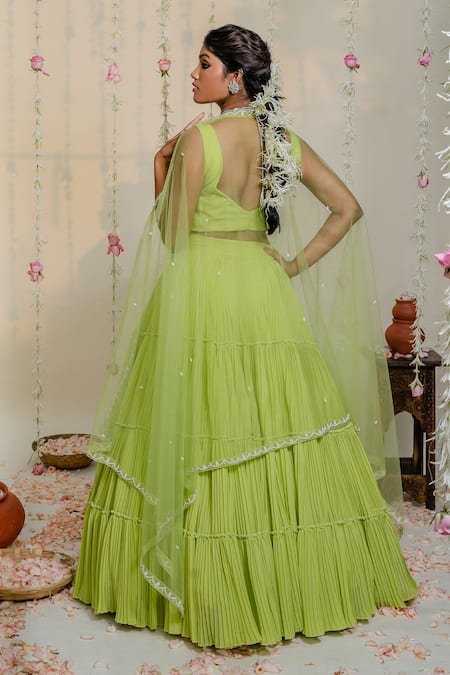 Redpine Designs Pleated Lehenga Set 