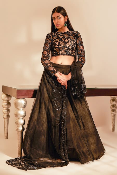 Buy Sequin Lehenga and Sequin Blouse With Flutter Sleeves in Custom Colors  Online in India - Etsy