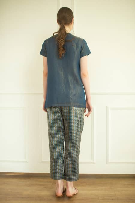 Oja Floral Applique Short Tunic & Pant Set 