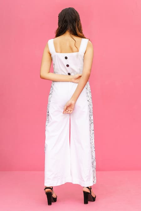 Label Shristi Chetani Side Floral Print Panel Jumpsuit 