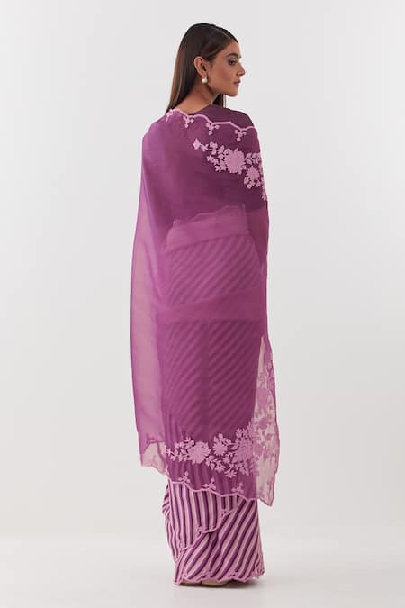 Shop Amisha Kothari Pink Organza, Embroidery Suman Printed And Saree at Aza Fashions Shop_Amisha Kothari_Pink Organza, Embroidery Suman Printed And Saree _at_Aza_Fashions