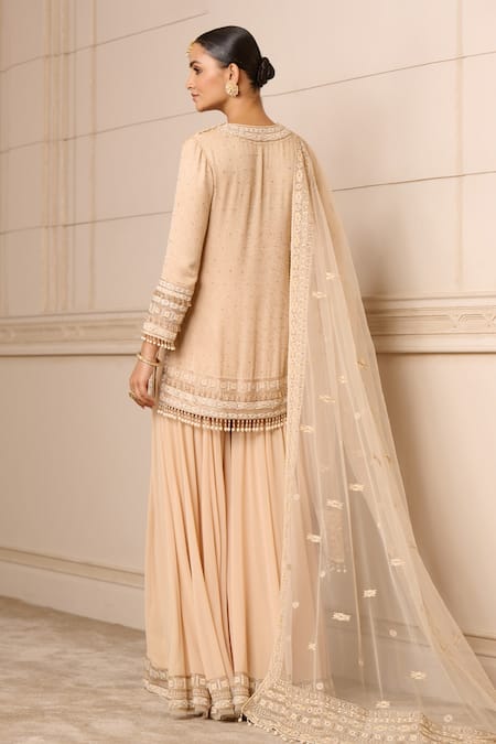 Tarun Tahiliani Hand Embroidered Kurta Sharara Set 