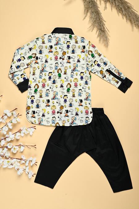 The Blue Morphology Snoopy Print Shirt Kurta With Pant 