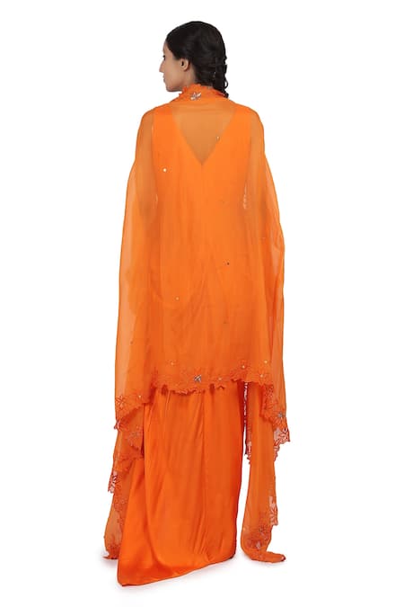 Seema Nanda Harnoor Asymmetric Hem Cape With Dress 