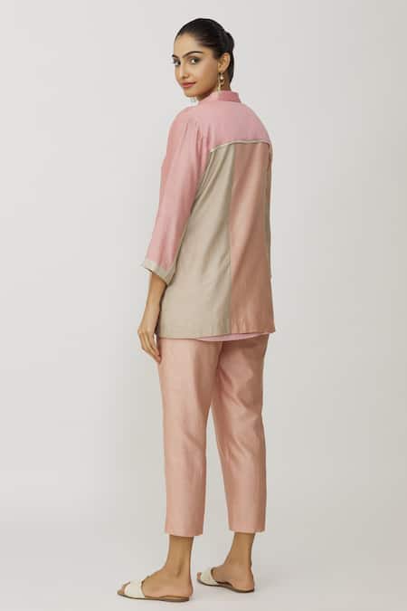 Neeta Bhargava Embroidered Chanderi Shirt & Pant Set 