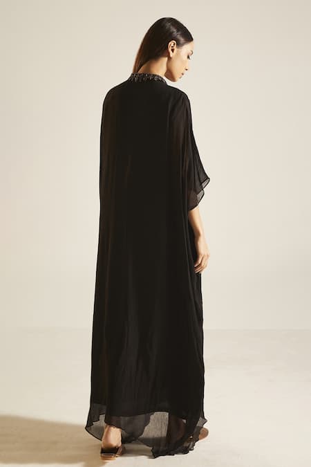 Shorshe Clothing Floral Placket Embroidered Kaftan 