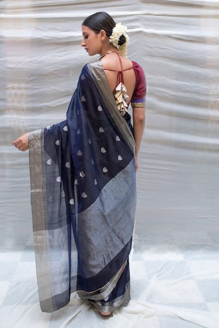 Priyanka Raajiv Devi Chanderi Silk Lotus Pattern Saree 
