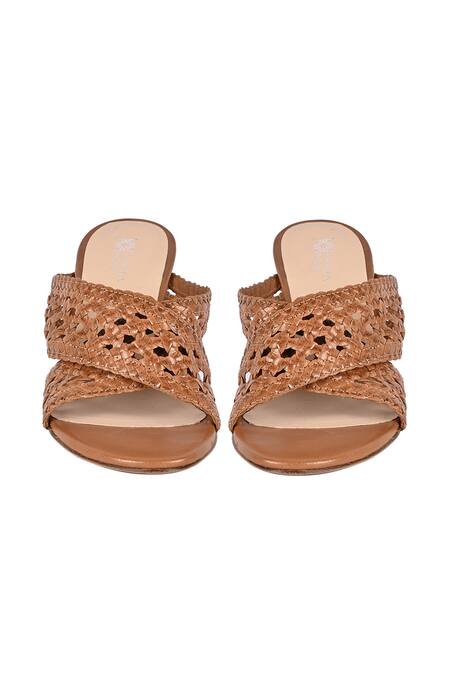 Shop Vanilla Moon Brown Gloria Woven Strap Wedges at Aza Fashions Shop_Vanilla Moon_Brown Gloria Woven Strap Wedges_at_Aza_Fashions