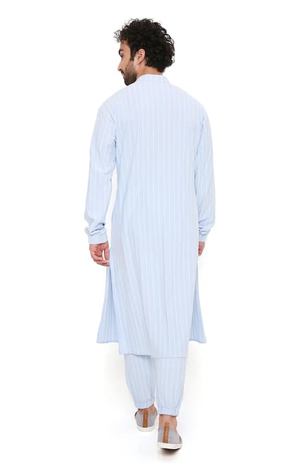 PS Men By Payal Singhal Striped Bomber Kurta & Jogger Pant Set 