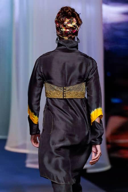 Anand Kabra Kurta Set With Embellished Bralette 