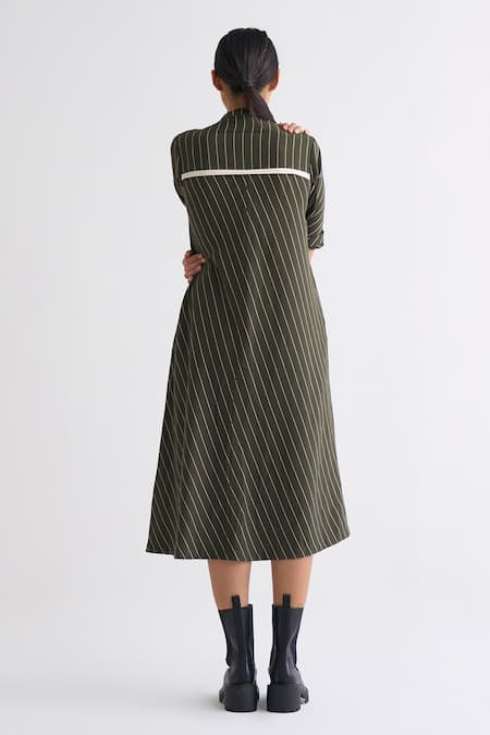 Three Striped Jacket & A-Line Dress 