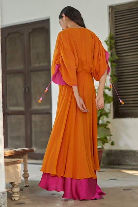 orange megenta | Designer dresses indian, Kurti designs party wear,  Designer kurti patterns