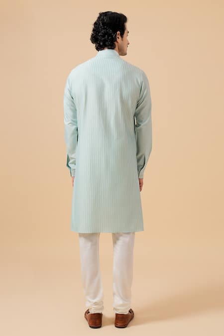 Raghavendra Rathore Blue Criss Cross Pattern Kurta 