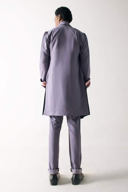 Jatin Malik Embroidered Overcoat With Kurta Set
