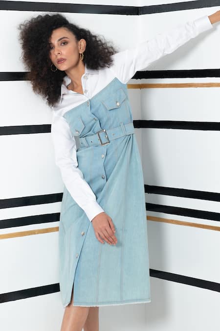 Veera Wear Denim Brunch To Lunch Shirt Dress 