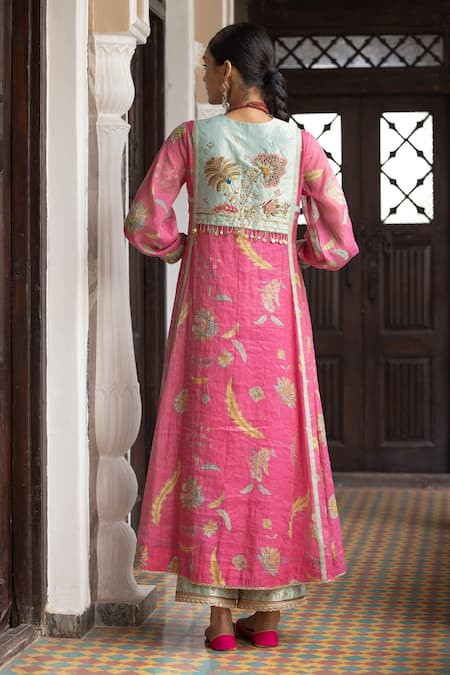 Rajiramniq Printed Gathered Anarkali Set 