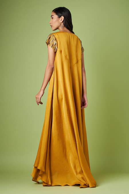 Aakaar Yoke Embellished Maxi Dress 