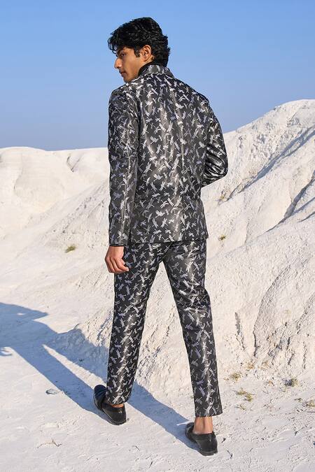 Buy Dash And Dot Grey Polyester Dragonfly Pattern Pant Online at Aza Fashions Buy_Dash And Dot_Grey Polyester Dragonfly Pattern Pant_Online_at_Aza_Fashions