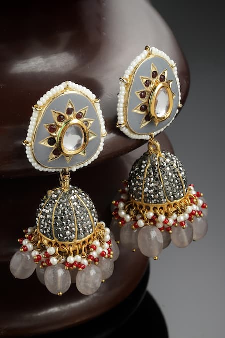 Dugran By Dugristyle American Diamond Embellished Jhumkis 