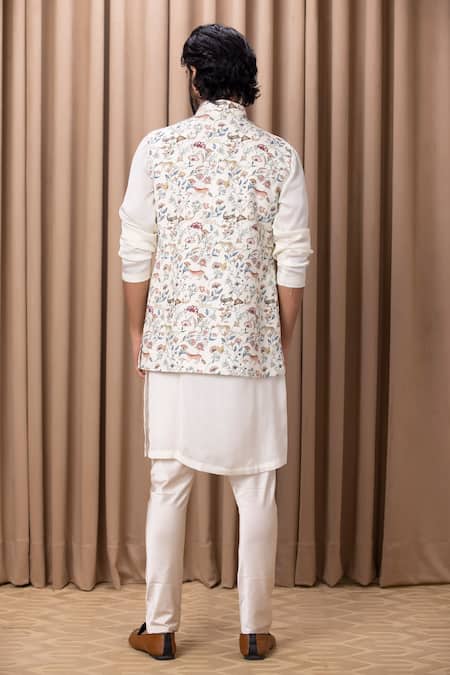 Ankit V Kapoor Floral Digital Print Nehru Jacket 