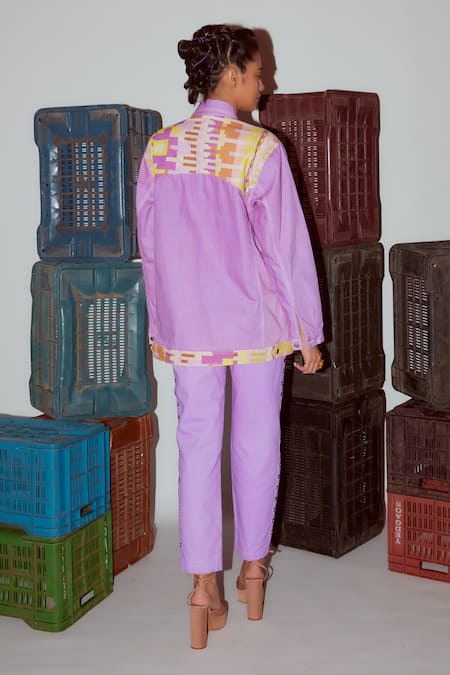 Nirmooha Geometric Print Detail Jacket 