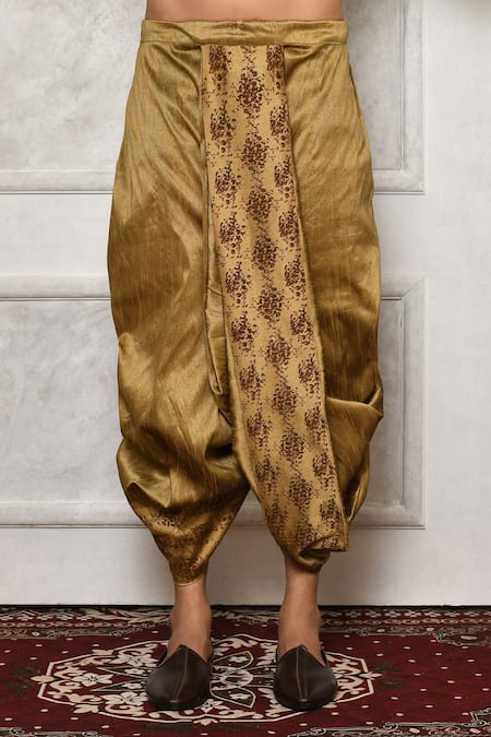 Buy Maroon Art Silk Embroidered Tread Kurta Dhoti Pant Set For Men by  Samyukta Singhania Online at Aza Fashions.