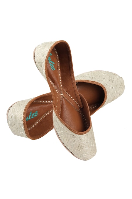 Imlee Jaipur Thread And Sequin Embroidered Juttis 