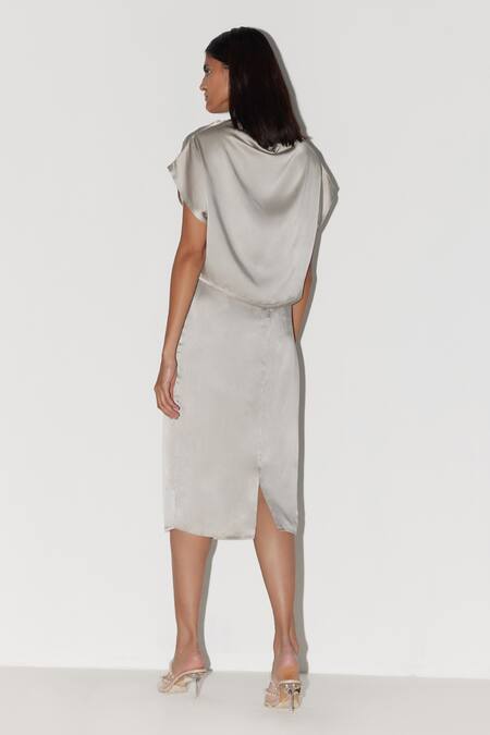 Shop_FEBO6_Silk Satin Audrey Color Block Skirt _at_Aza_Fashions