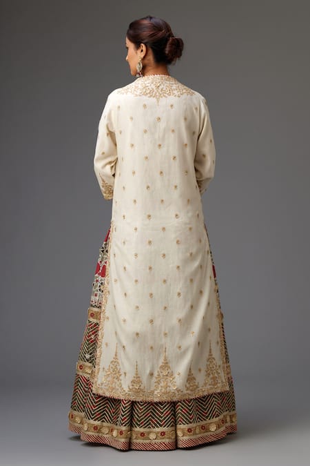 Kora Dori Embroidered Kurta Lehenga Set 