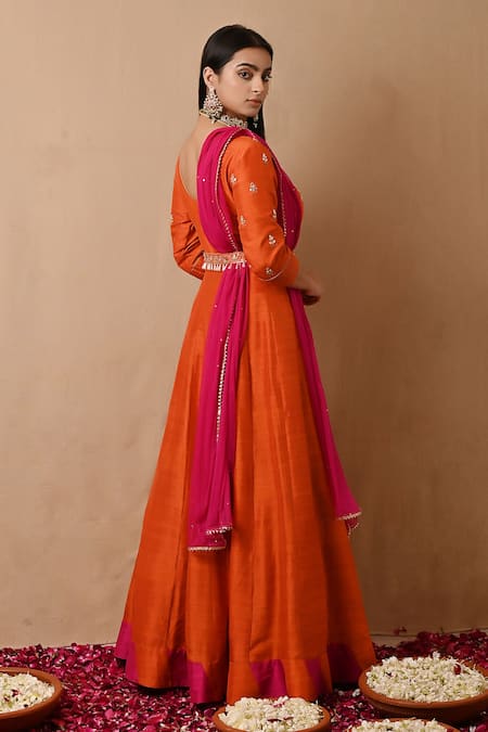 Label Nitisha Embroidered Yoke Anarkali With Dupatta 