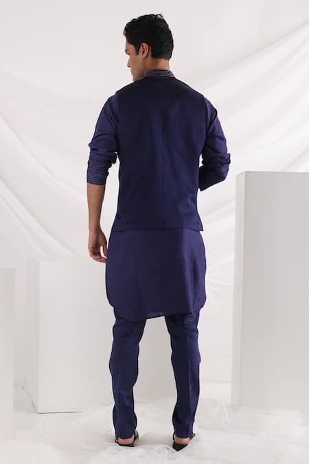 Shop Smriti By Anju Agarwal Purple Linen, Satin, Crepe Embroidery Cord Work Bundi at Aza Fashions Shop_Smriti By Anju Agarwal_Purple Linen, Satin, Crepe Embroidery Cord Work Bundi _at_Aza_Fashions