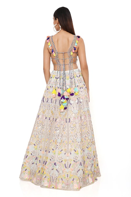 Payal Singhal Floral Embroidered Bridal Lehenga Set 