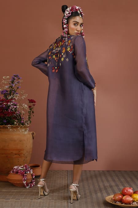 Neha Poddar Applique Work Jacket With Dress 