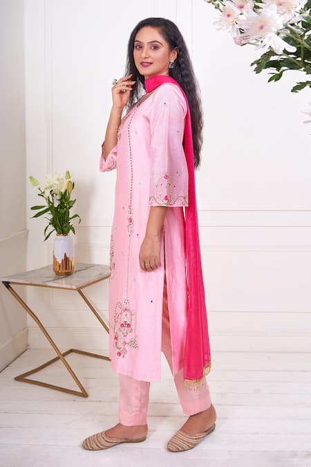 Geetika Jain Mirror Hand Embroidered Kurta Pant Set 