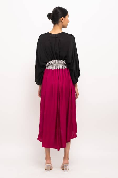 Shop Neora By Nehal Chopra Black Asymmetrical High-low Cape at Aza Fashions Shop_Neora By Nehal Chopra_Black Asymmetrical High-low Cape _at_Aza_Fashions