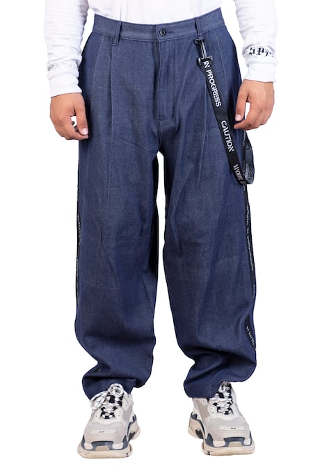 WANYNG pants for men Plus-Size Loose Jeans Street Wide Leg Trousers Pants  mens fall fashion 2022 Blue S - Walmart.com