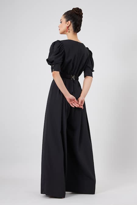 Aakaar Angel Sleeve Jumpsuit With Belt 