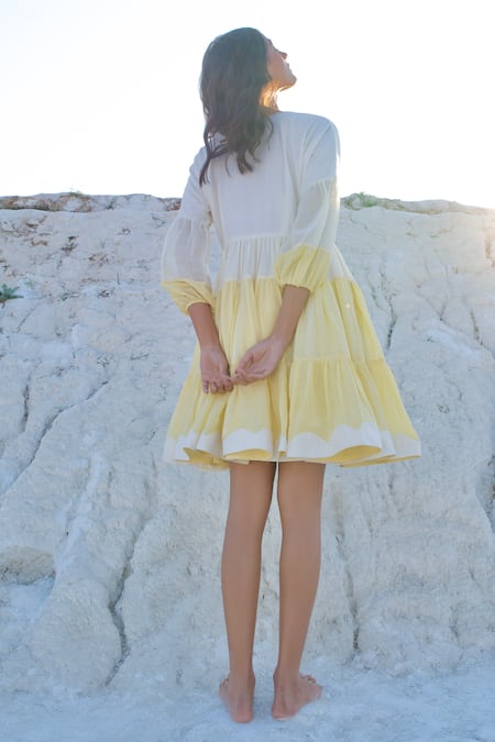 The Loom Art Balloon Sleeves Tier Dress 