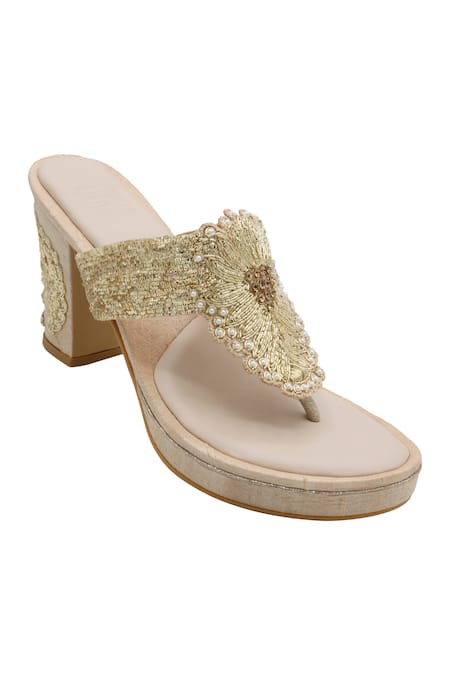 Veruschka By Payal Kothari Jantar Zardozi Embroidered Heels 