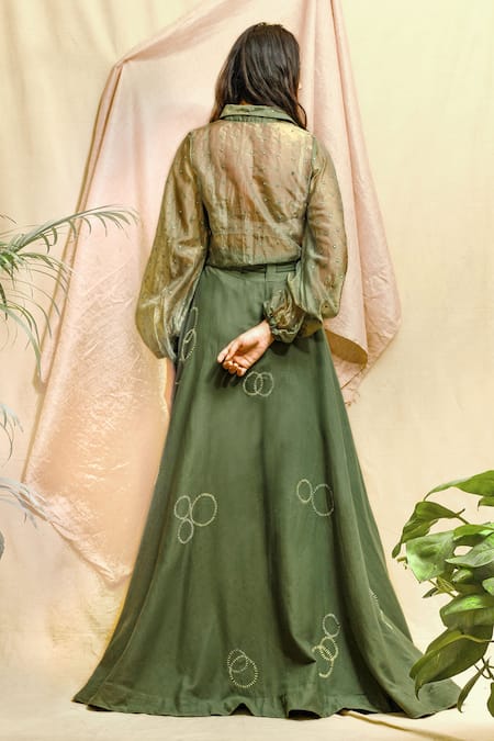 Chambray & CO. Mirror Embroidered Shirt & Skirt Set 