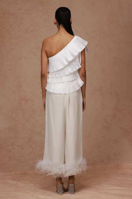 Shriya Som One Shoulder Ruffle Top 