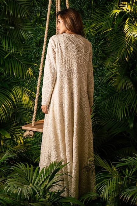 Pallavi Poddar Embroidered Geometric Pattern Jacket & Pant Set 