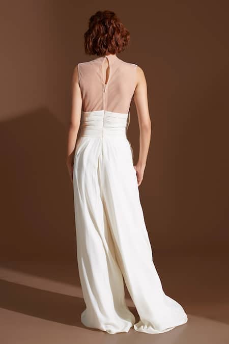 Archana Rao Pleated Sheer Jumpsuit 