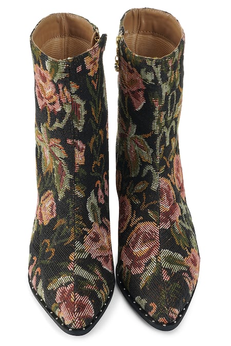 Shop_Sole House_Multi Color Floral Pattern Boots _at_Aza_Fashions